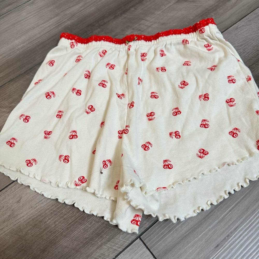 Red and White Patterned Shorts